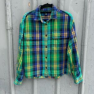Roots Seymour Plaid Shacket, Size S (oversized)